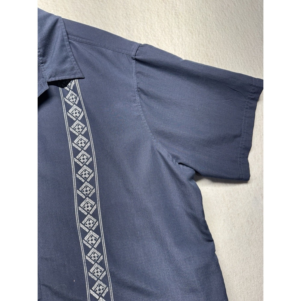 David Taylor Collection Shirt Mens 2XL Blue Button Up Short Sleeve Casual Camp - Picture 5 of 9